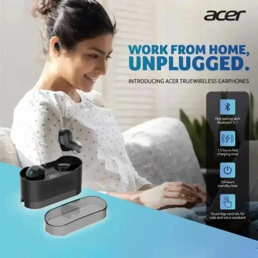 Acer GP.HDS11.00J Stereo Earbuds with Type-C Port Bluetooth Headset (Black, True Wireless) - Acer - Digital IT Cafè
