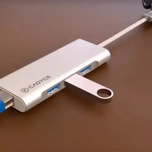 Cadyce USB-C™ to 3 Port USB 3.0 Hub with Gigabit Ethernet Adapter CA-C3HE - Cadyce - Digital IT Cafè