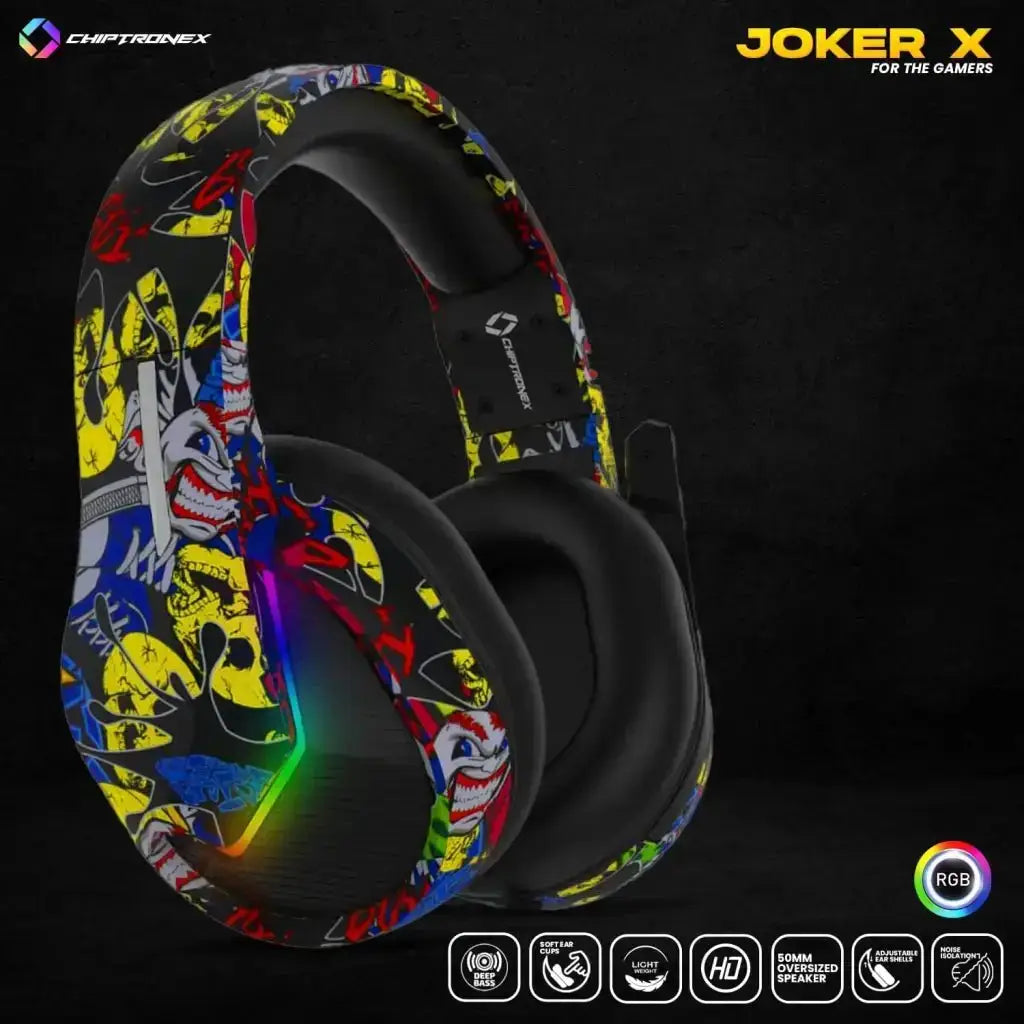 CHIPTRONEX Joker X USB Wired RGB Gaming Headphone with Microphone for PC - Chiptronex - Digital IT Cafè