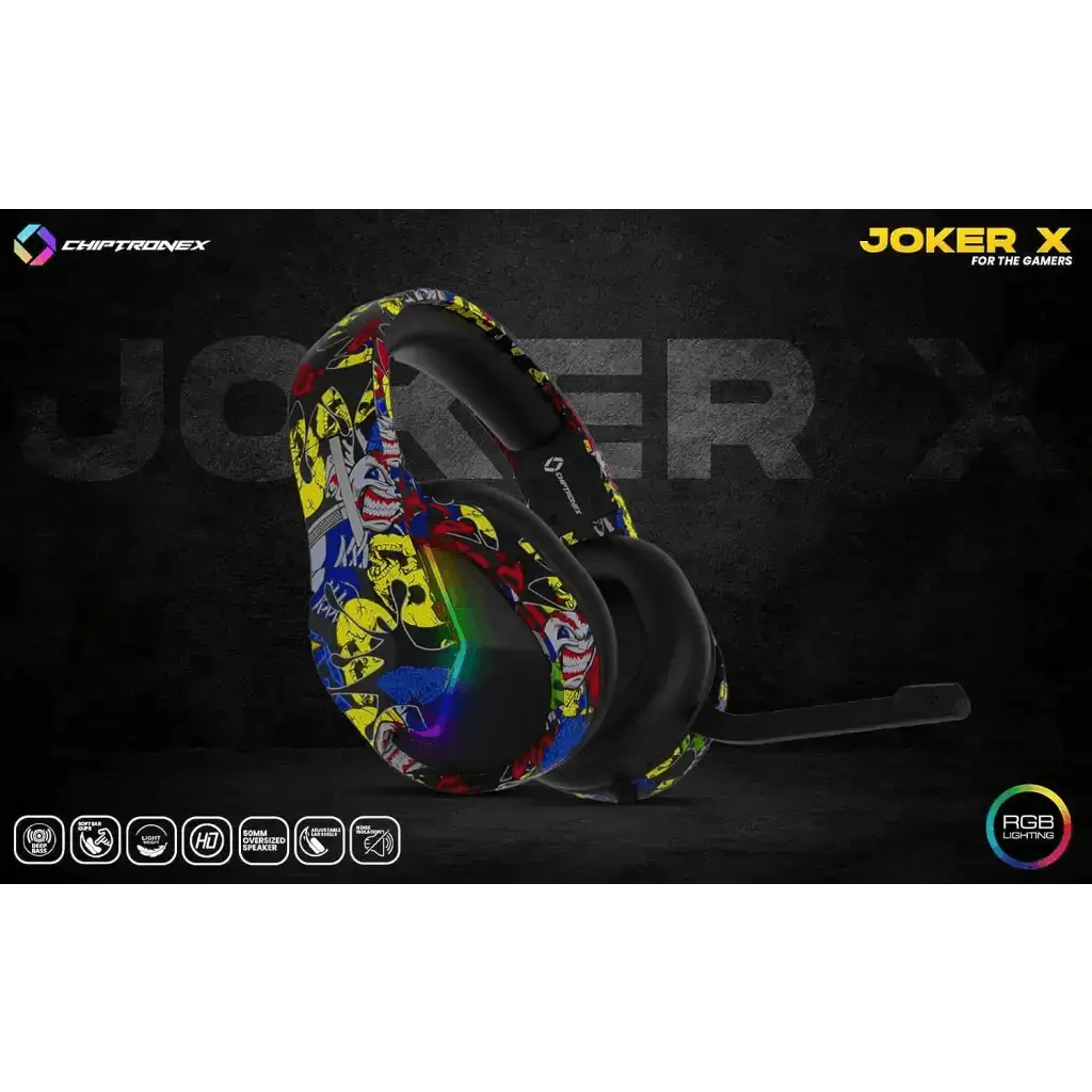 CHIPTRONEX Joker X USB Wired RGB Gaming Headphone with Microphone for PC - Chiptronex - Digital IT Cafè