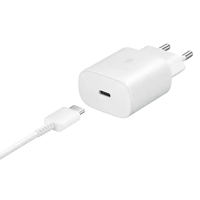 Samsung 25W Travel Adapter + C to C Cable Samsung 25W Travel Adapter + C to C Cable Samsung 25W Travel Adapter + C to C Cable 