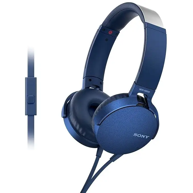 Sony MDR-XB550AP Wired Extra Bass On-Ear Headphones - (Blue)