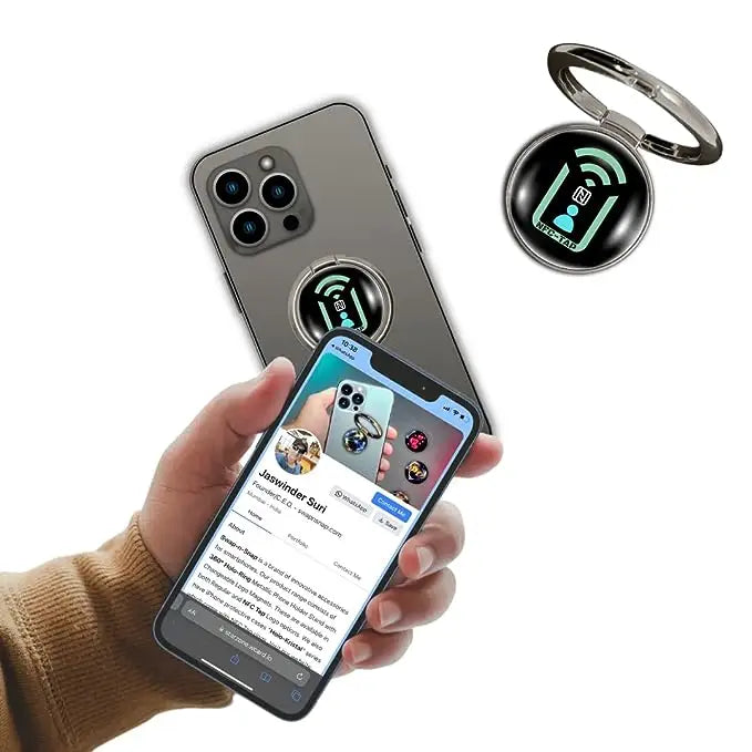 Swap-n-Snap 360° Holo-Ring NFC Tap Metallic Black Mobile