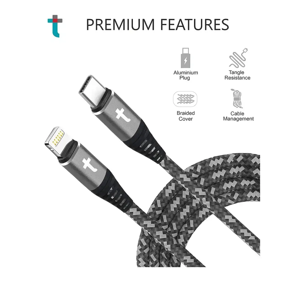 TRUTH Type C To Lightning 5A (60W) Double Nylon Braided Sync & Fast Charging Cable 1.2 Meter TRUTH Type C To Lightning 5A (60W) Double Nylon Braided Sync & Fast Charging Cable 1.2 Meter TRUTH Type C To Lightning 5A (60W) Double Nylon Braided Sync & Fast Charging Cable 1.2 Meter 